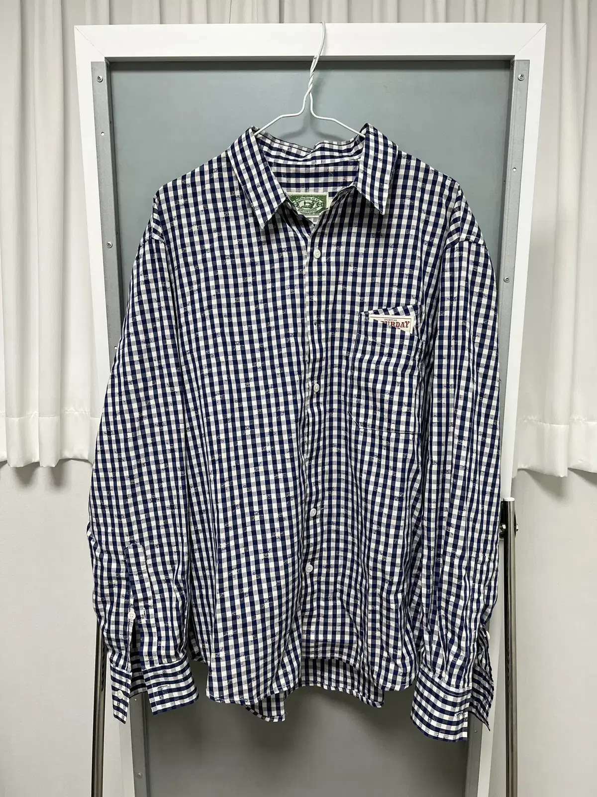 [M] STU Check Shirt Blue STU OFFICE